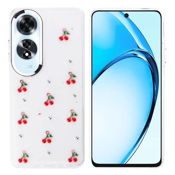 Oppo A60 Kılıf Airbag Tasarımlı Simli Şeffaf Kutup Kapak - Resim 4