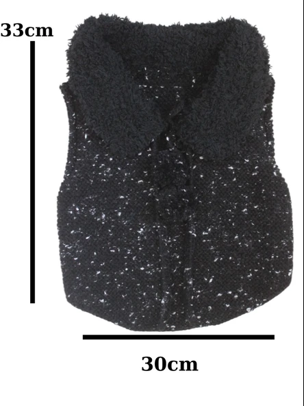 Tedy Yaka Siyah El Örgüsü Bebek Yeleği 2-3 yaş - 2