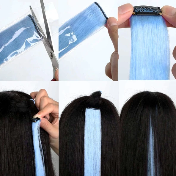 Renkli Sentetik Çıt Çıt - 5 Adet - D42 - 3