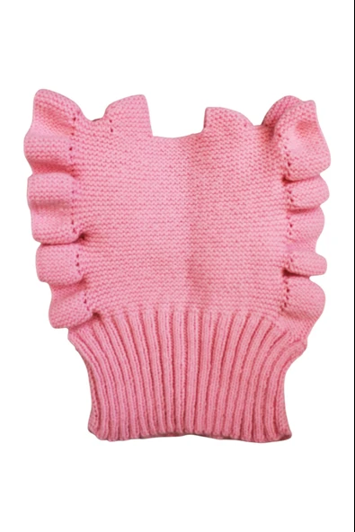 El Örgüsü Volanlı Çocuk Süveter Pembe 3- 4 yaş - 2
