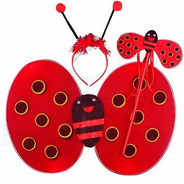 UĞUR BÖCEĞİ KANADI FULL SET TAÇ ASA KANAT UĞUR BÖCEĞİ TACI UĞUR BÖCEĞİ ASASI KOSTÜM AKSESUARLARI - Resim 2