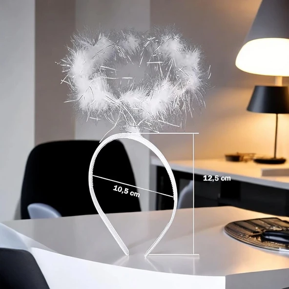 BEYAZ MELEK TACI BEYAZ HARE TAÇ BEYAZ TAÇ BEYAZ KOSTÜM AKSESUARLARI BEYAZ MELEK TACI  DOĞUMGÜNÜ TACI - Resim 2