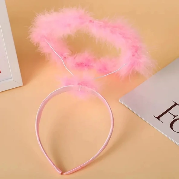 PEMBE MELEK TACI PEMBE HARE TAÇ PEMBE TAÇ PEMBE KOSTÜM AKSESUARLARI PEMBE MELEK TACI  DOĞUMGÜNÜ TACI