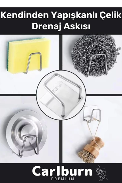 Özel Üretim Paslanmaz Çelik Suya Dayanıklı 30 Kg Ağırlık Kendinden Yapışkanlı Çelik Drenaj Askısı