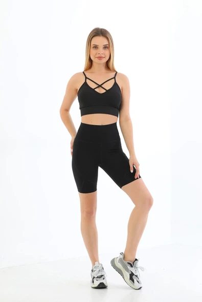 Özel Üretim Toparlayıcı Sıkılaştırıcı Vücut Şekillendirici Lazer Kesim Rahat Biker Kesim Kısa Tayt - 3