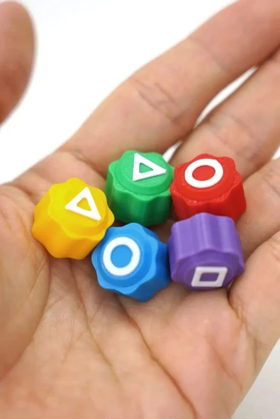 Özel Üretim Kumlu Renkli Beş Taş Gonggi Kalamar Squid Game 5 Taş Oyunu - 3