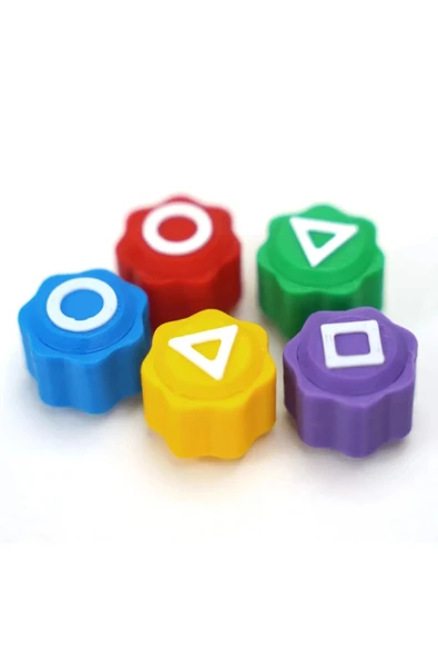 Özel Üretim Kumlu Renkli Beş Taş Gonggi Kalamar Squid Game 5 Taş Oyunu - 2 Set - 4