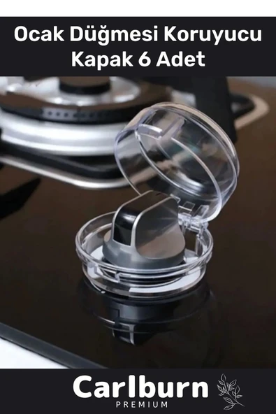 Yüksek Isıya Dayanıklı Çocuk Yangın Yanma Önleyici Ocak Düğmesi Takılabilen Koruyucu Kapak 6 Adet
