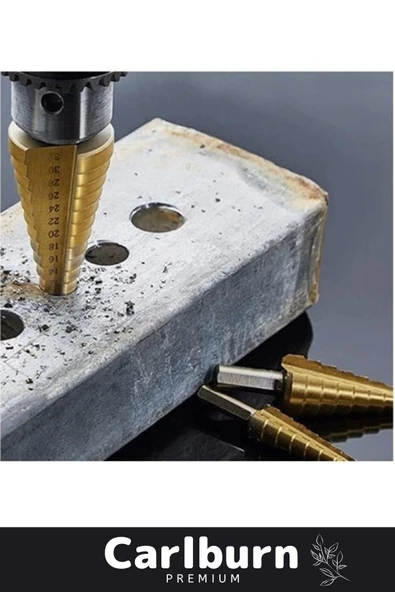 Özel Üretim Çift Yiv Sistemli Çatlatmadan Kesim Kademeli Matkap Ucu Sac Delme 6 Parça Panç Seti - 5