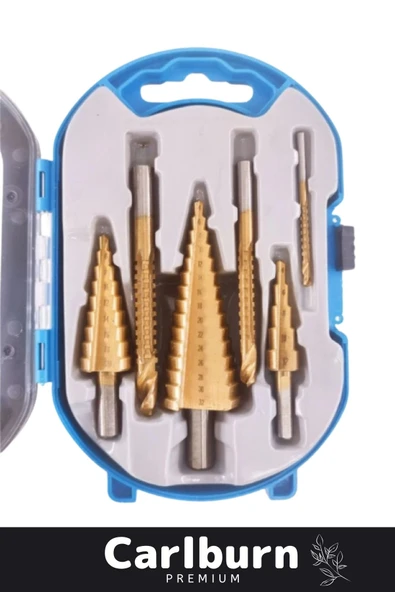 Özel Üretim Çift Yiv Sistemli Çatlatmadan Kesim Kademeli Matkap Ucu Sac Delme 6 Parça Panç Seti - 4