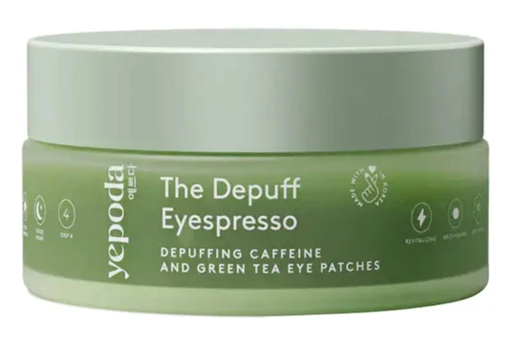 Yepoda The Depuff Eyespresso – Şişlik Azaltıcı Kafein ve Yeşil Çay Göz Maskeleri 90g