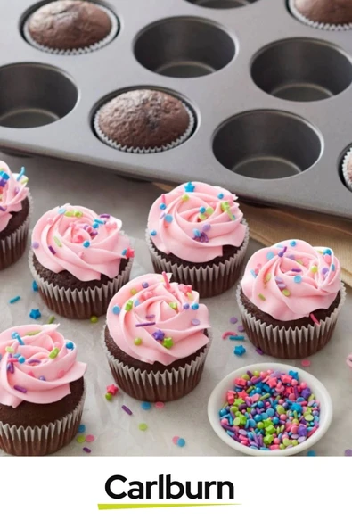 Premium Yüksek Isıya Dayanıklı Uzun Ömürlü Yapışmaz Yıkanabilir 6 Gözlü Muffin Cupcake Kalıbı - 4