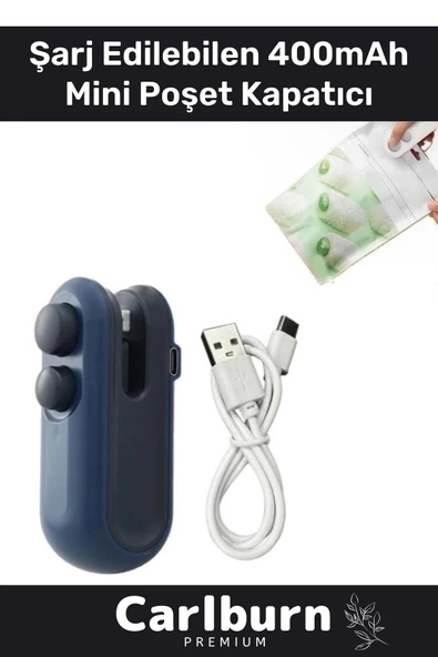 Özel Üretim Isınmaya Gerek Duymayan Kapama Kesme İşlevli 400mAh Şarj Edilebilir Mini Poşet Kapatıcı