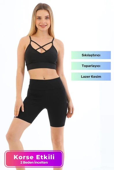 Yeni Sezon Toparlayıcı Sıkılaştırıcı Şekillendirici Lazer Kesim Biker Korseli Tayt