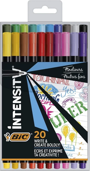 Bic İntensity Fineliner 20'li İnce Uçlu Yazı Kalemi /1011728