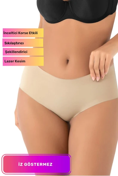 Yeni Seri Kaymaz İz Göstermeyen Toparlayıcı Sıkılaştırıcı Şekillendirici Lazer Kesim Bato Korse külot ürün görseli 1