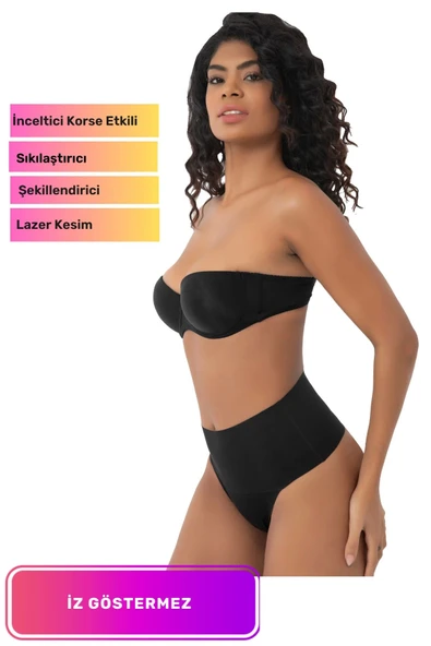 Yeni Seri Kaymaz Kadın Toparlayıcı Sıkılaştırıcı Vücut Şekillendirici Lazer Kesim String Korse ürün görseli 1