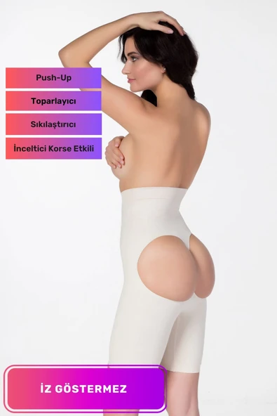 Özel Üretim Kaymaz Lazer Kesim Kadın İz Göstermeyen Yüksek Bel Kalça Popo Dikleştirici Toparlayıcı Korse ürün görseli 1