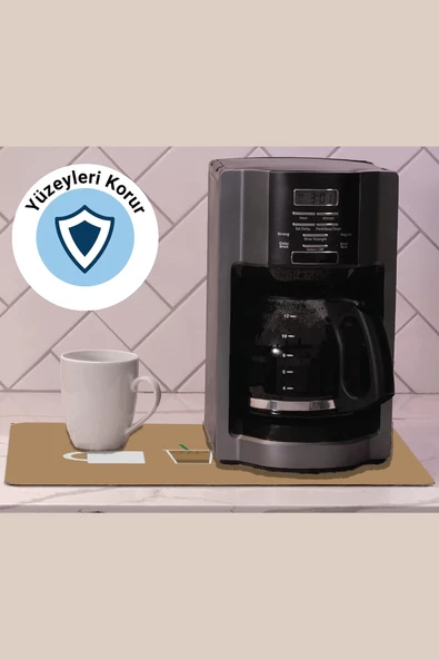 Valerine Life Kahve Makinesi Matı Sıvı Geçirmez Kaymaz Yıkanır Çaycı Çay Espresso Makinesi Pad 35x45cm 27250209 - 2