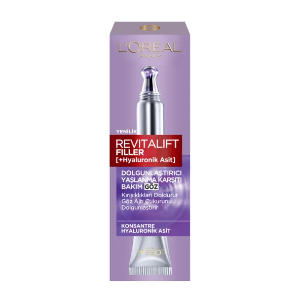 LOREAL Paris Revitalift Filler Dolgunlaştırıcı Yaşlanma Karşıtı Göz Bakım Kremi Hyaluronik Asit