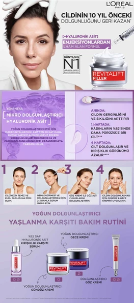 Loreal Paris Revitalift Filler Yoğun Dolgunlaştırıcı Yaşlanma Karşıtı Gece Kremi Hyaluronik Asit - 2