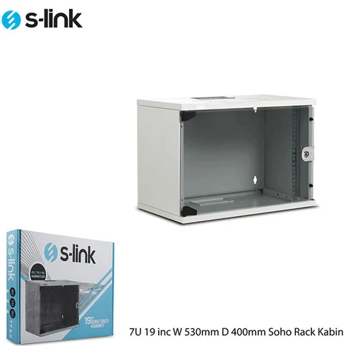 S-LİNK SL-U7 YENİ NESİL 7U 530X400 19 İNC W SOHO RACK KABİN