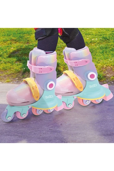 Paten Ayarlanabilir Dönüşen Tekerlekli 2 In 1 Twisty Paten - Pembe 29-32 - 4