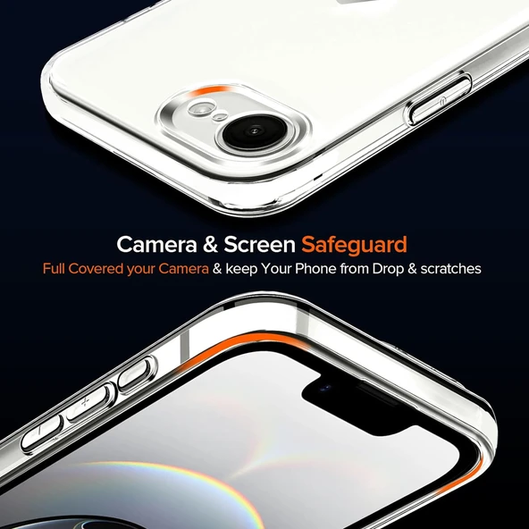 iPhone 16e Kılıf Kamera Korumalı Silikon Şeffaf Arka Kapak - 2