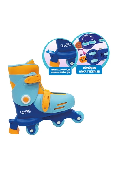 Paten Ayarlanabilir Dönüşen Tekerlekli 2 In 1 Twisty Paten - Mavi 29-32 - 4