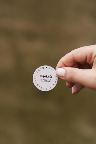 Bizi Tercih Ettiğiniz İçin Teşekkür Ederiz Dairesel Etiket 100 Adet - 3