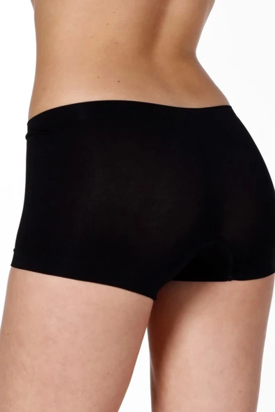 Yeni Sezon Lazer Kesim Kaymaz İz Göstermeyen Sıkılaştırıcı Toparlayıcı Kadın Düşük Bel Dikişsiz Boxer Külot - Resim 3
