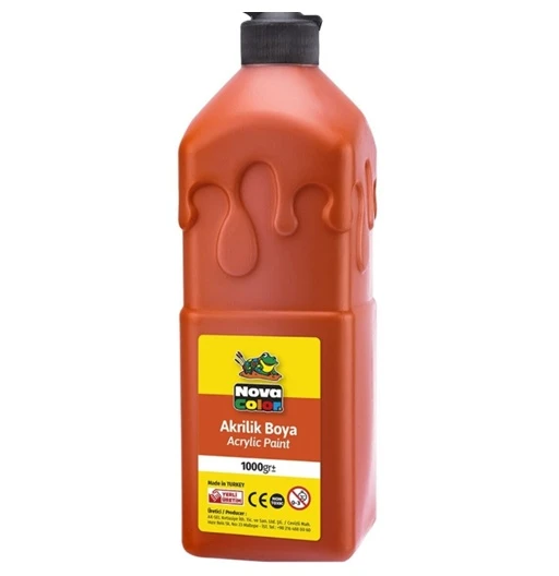 Nova Color Akrilik Boya 1000Gr Turuncu ve Boyanabilir Ahşap Küçük Obje 004247