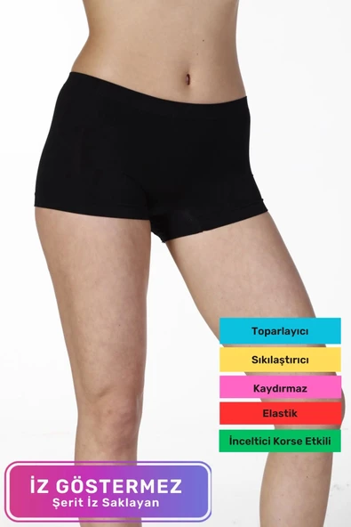 Yeni Sezon Lazer Kesim Kaymaz İz Göstermeyen Sıkılaştırıcı Toparlayıcı Kadın Düşük Bel Dikişsiz Boxer Külot ürün görseli 1