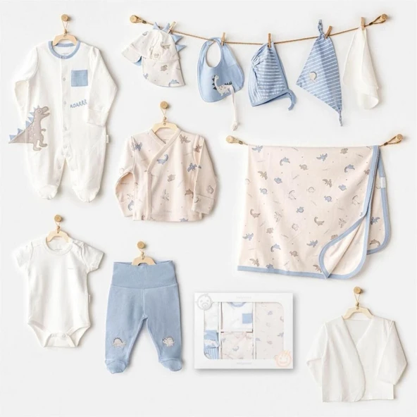 Nessiworld Andywawa AC25911 Newborn Set Dino 10'Lu Hastane Çıkışı Beige