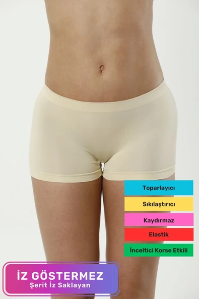 Yeni Sezon Lazer Kesim Kaymaz İz Göstermeyen Sıkılaştırıcı Toparlayıcı Kadın Düşük Bel Dikişsiz Boxer Külot ürün görseli 1