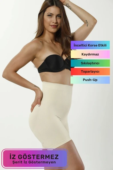 Lazer Kesim Sıkılaştırıcı Toparlayıcı İz Göstermeyen Kaymaz Silikon Dikleştirici Şekillendirici Mini Şort Korse ürün görseli