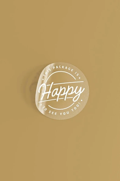 This Package is Happy To See You Too Dairesel Şeffaf Etiket 100 Adet - 7