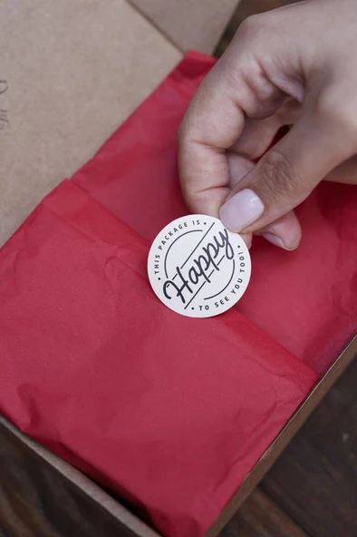 This Package is Happy To See You Too Dairesel Etiket 100 Adet - 2