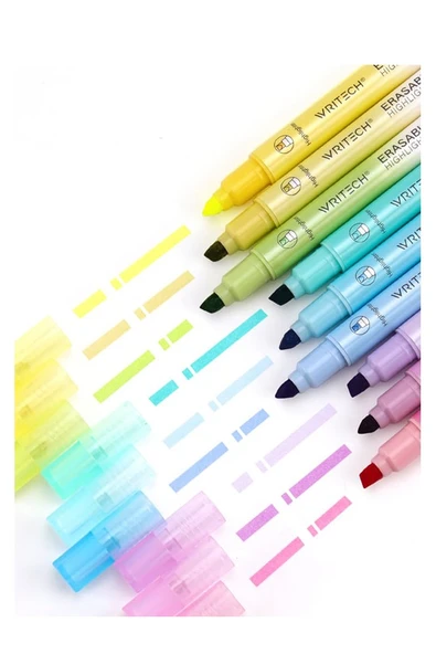 Silinebilir Fosforlu Kalem 6 Renk 1 Paket Mikro Silinebilir İşaretleme Kalemi Çift Başlı Pürüzsüz Yazma ve Silme - 6