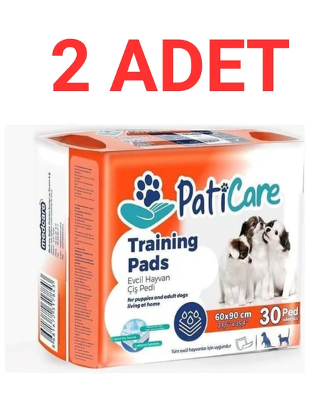 PatiCare Trainingpads Yavru Köpek Tuvalet Eğitim Pedi 60x90cm 30lu Çiş Pedi 2 adet