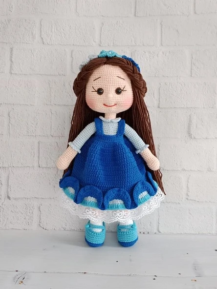 Mavi Merve Bebek Amigurumi Organik Oyuncak - 1