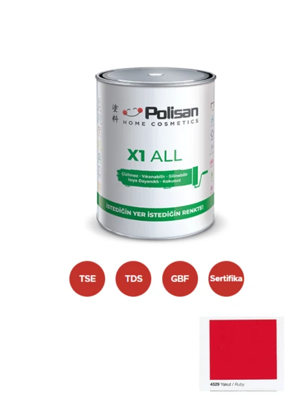 POLİSAN X1 ALL Dönüşüm Boyası 0,75 Lt Yakut / 4529