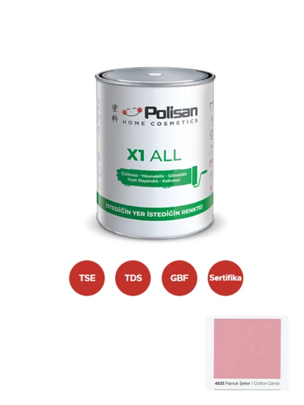 POLİSAN X1 ALL Dönüşüm Boyası 0,75 Lt Pamuk Şeker / 4533