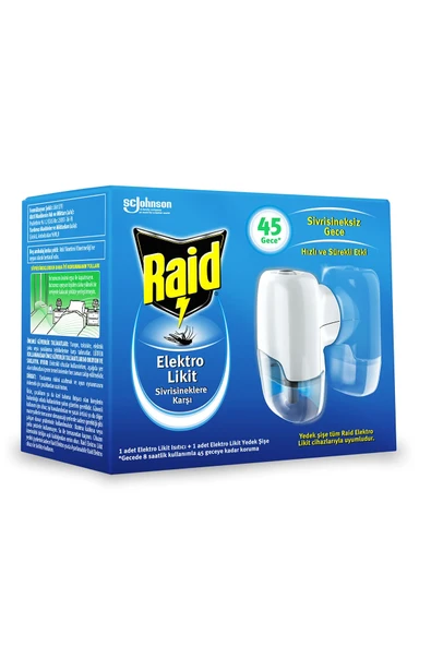 Sivrisineklere Karşı 45 Gece Etkili Elektro Likit Cihaz ve Yedek