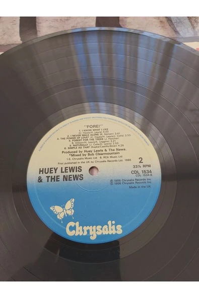 Escoines Koleksiyon 3996367eb1362796de 1986 Huey Lewis The News Vinyl 33lük plak - Resim 4