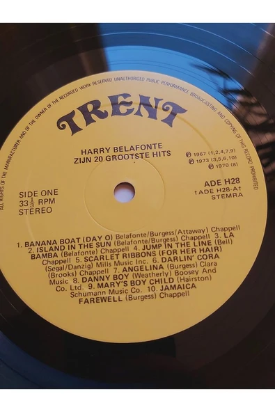 Escoines Koleksiyon 3996367eb0b9300b98 Harry Belafonte – Zijn 20 Grootste Hits vinyl 33lük plak - 6