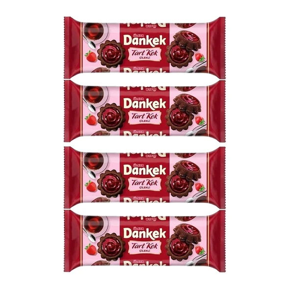 Ülker Dankek Tart Kek Çilekli 180 gr x 4 Adet