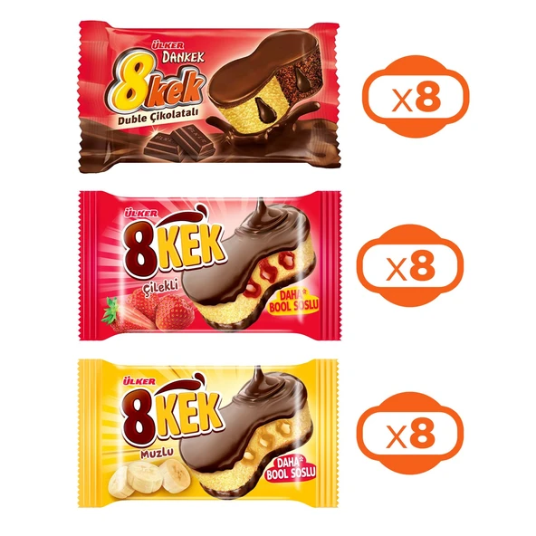 Ülker Dankek 8 Kek 55 gr 24 lü Karma Paket