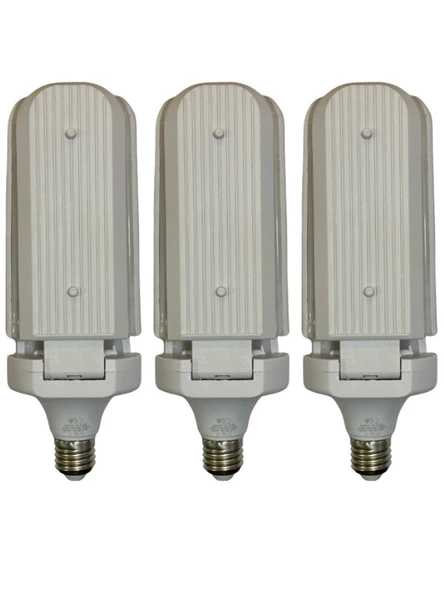 (3 Adet) Sorti 30W (270W) Beyaz Işık E27 Duylu (Kalın Duy) Led Pervane Ampul