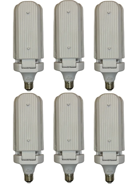 (6 Adet) Sorti 30W (270W) Beyaz Işık E27 Duylu (Kalın Duy) Led Pervane Ampul